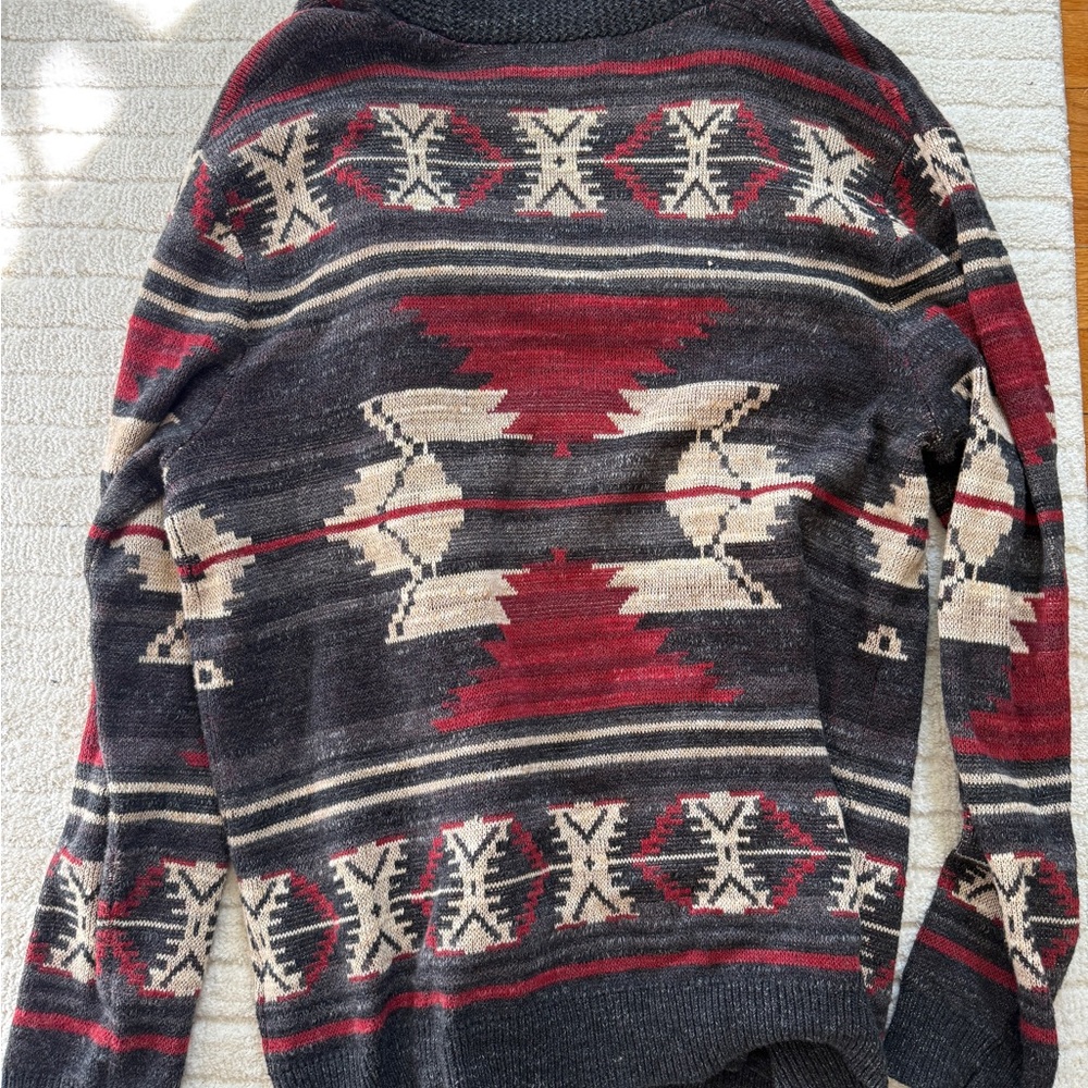Ralph Lauren Red and Cream Aztec Cardigan Size M - Picture 5 of 14